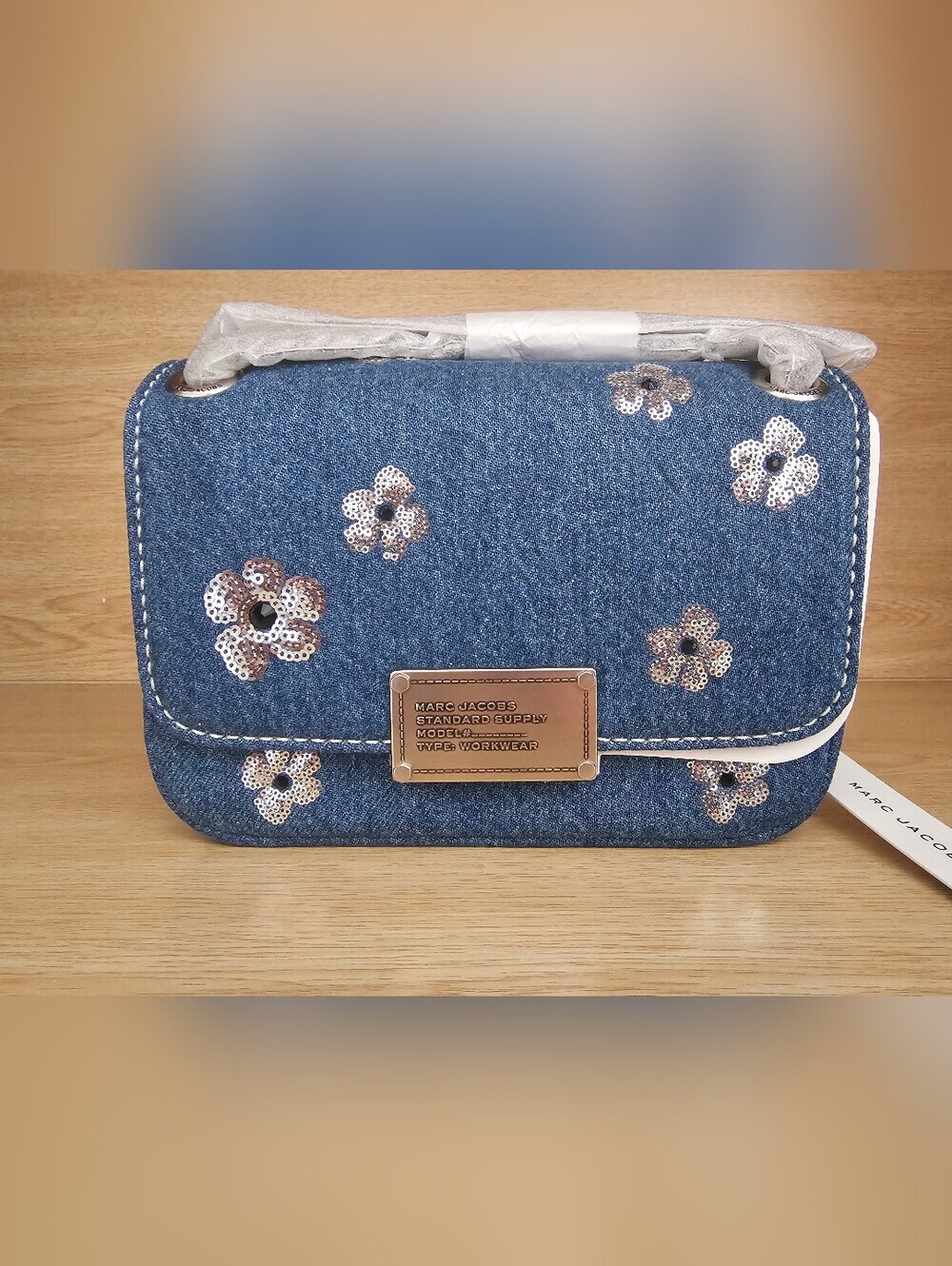 Marc Jacobs Denim Sequin Floral Crossbody Bag - Picture 2 of 14